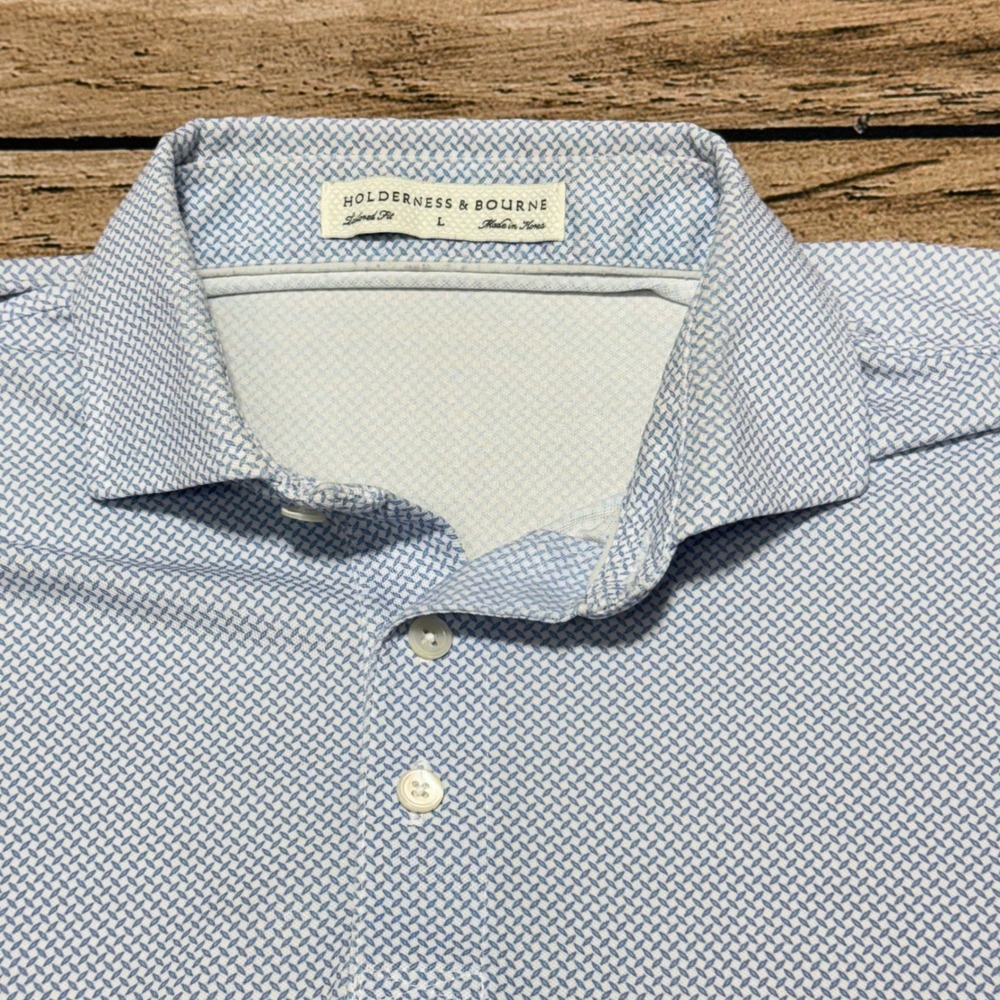 Holderness & Bourne Polo Shirt Mens Large Blue Mirasol Country Club Florida